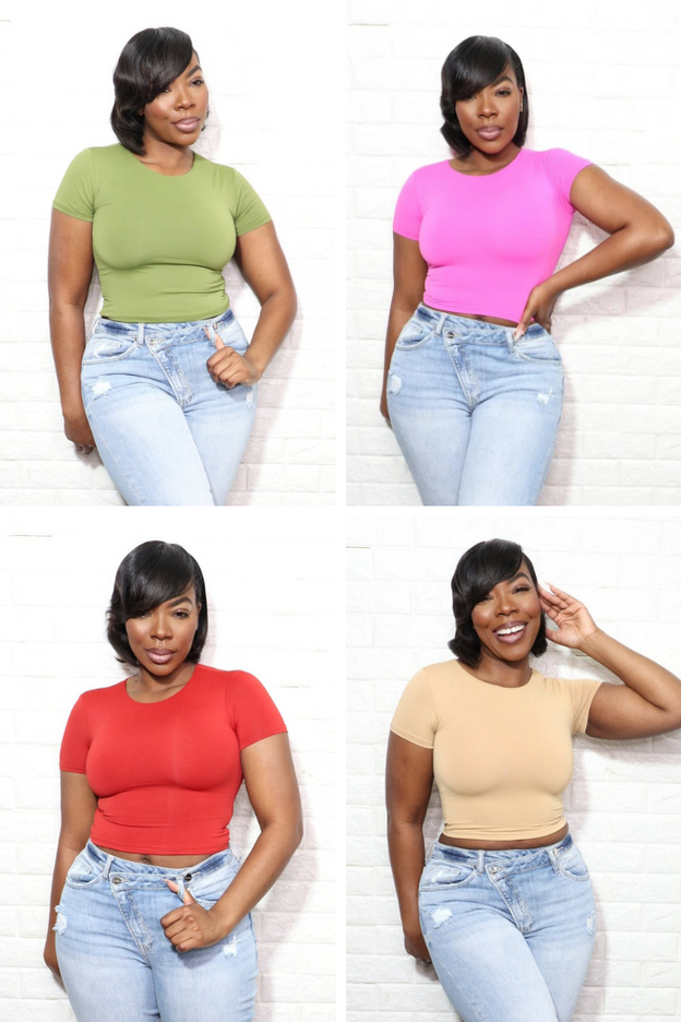 Double Lined Crop Tee| 4 Colors